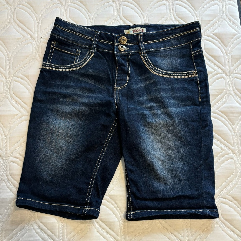 Mudd Women's Dark Blue Denim Shorts